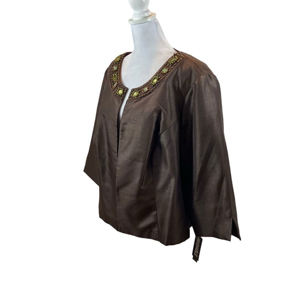 Brand new‎ with Tags Le Bos Brand Ladies Brown Formal Open Front Jacket Size 20W